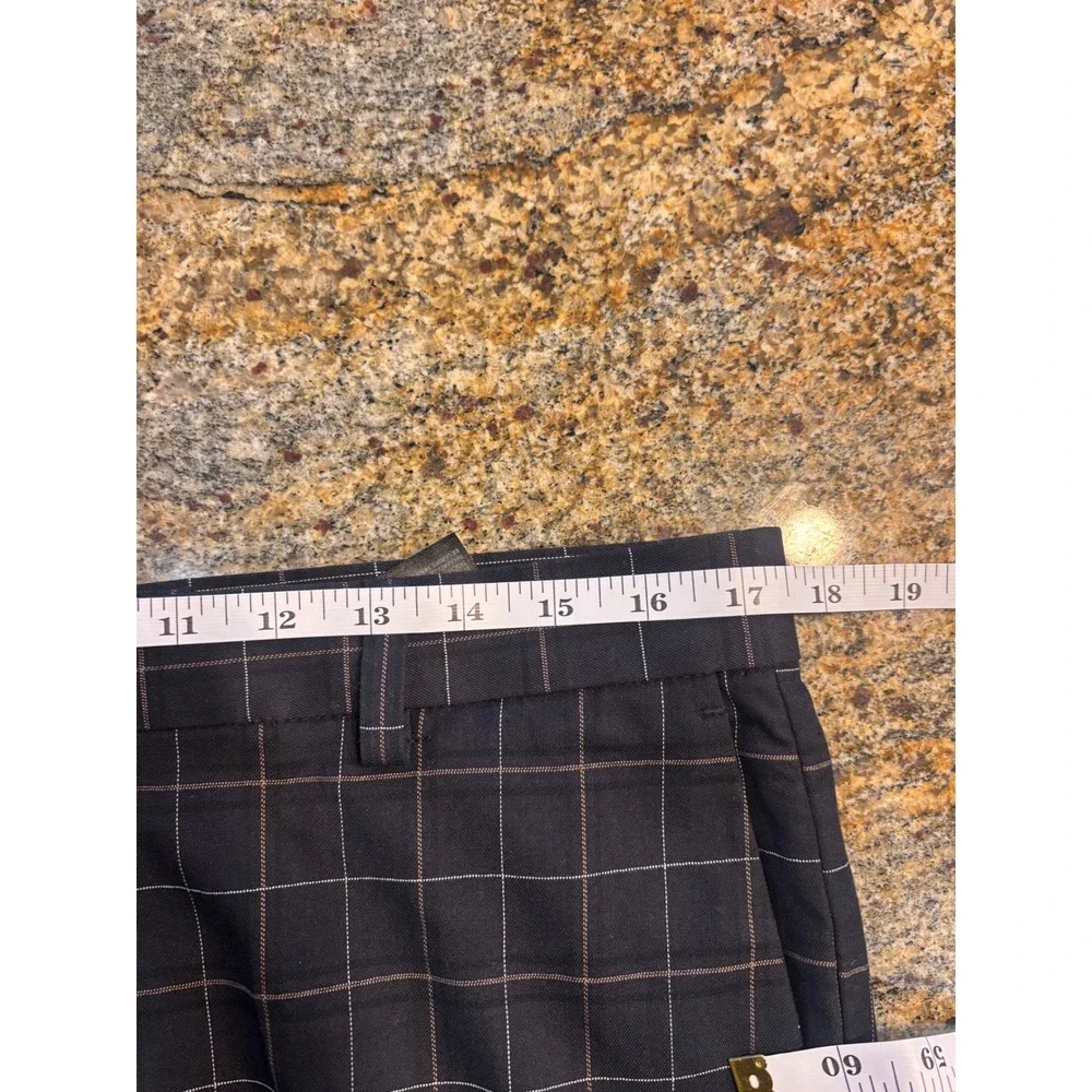 NWT H&M‎ Mens Skinny Fit Windowpane Plaid Dress Pants Navy Blue Size 33